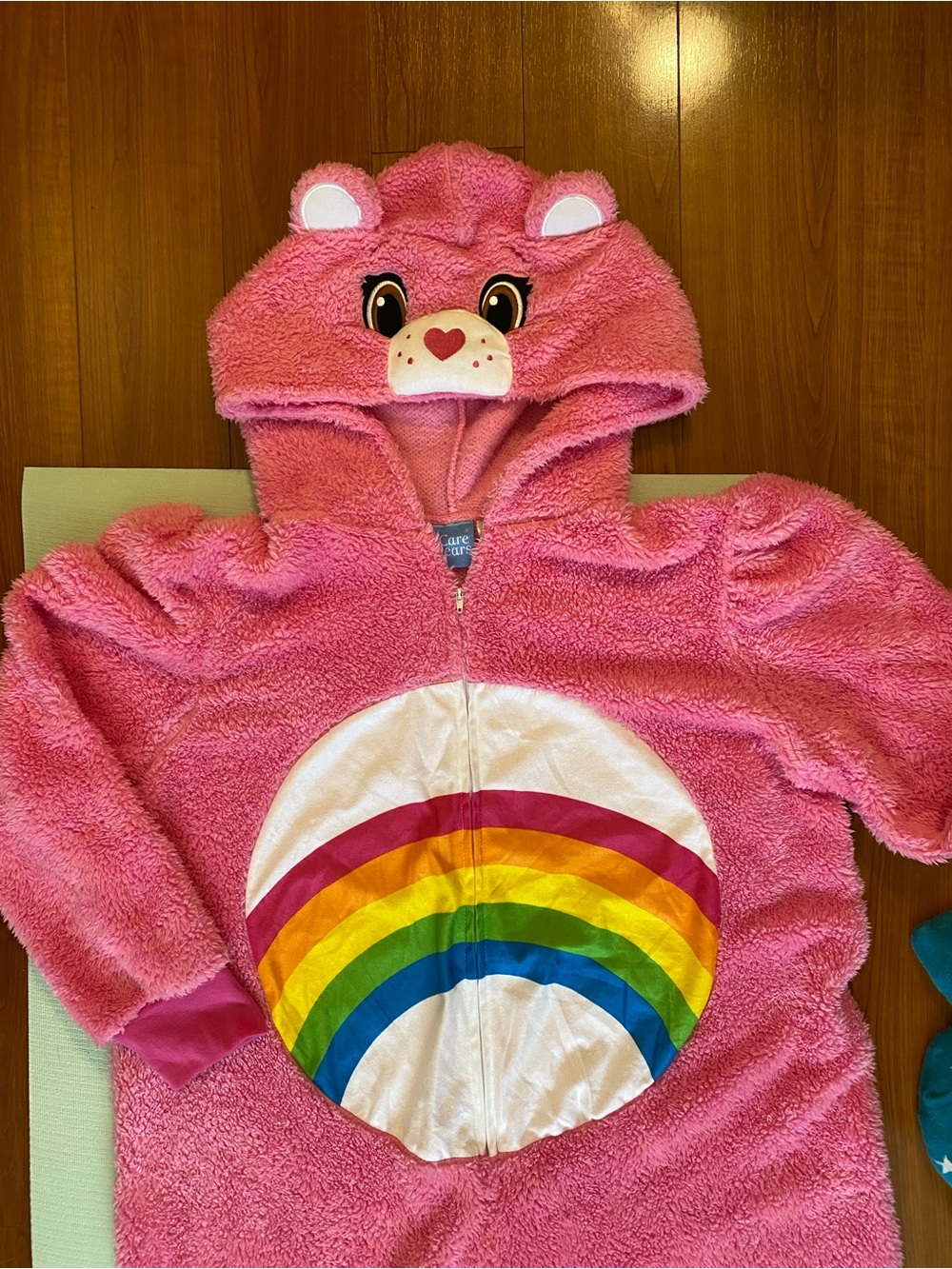 Care Bears CHEER BEAR Jumpsuit One Piece Onsie 2XL Adult costume